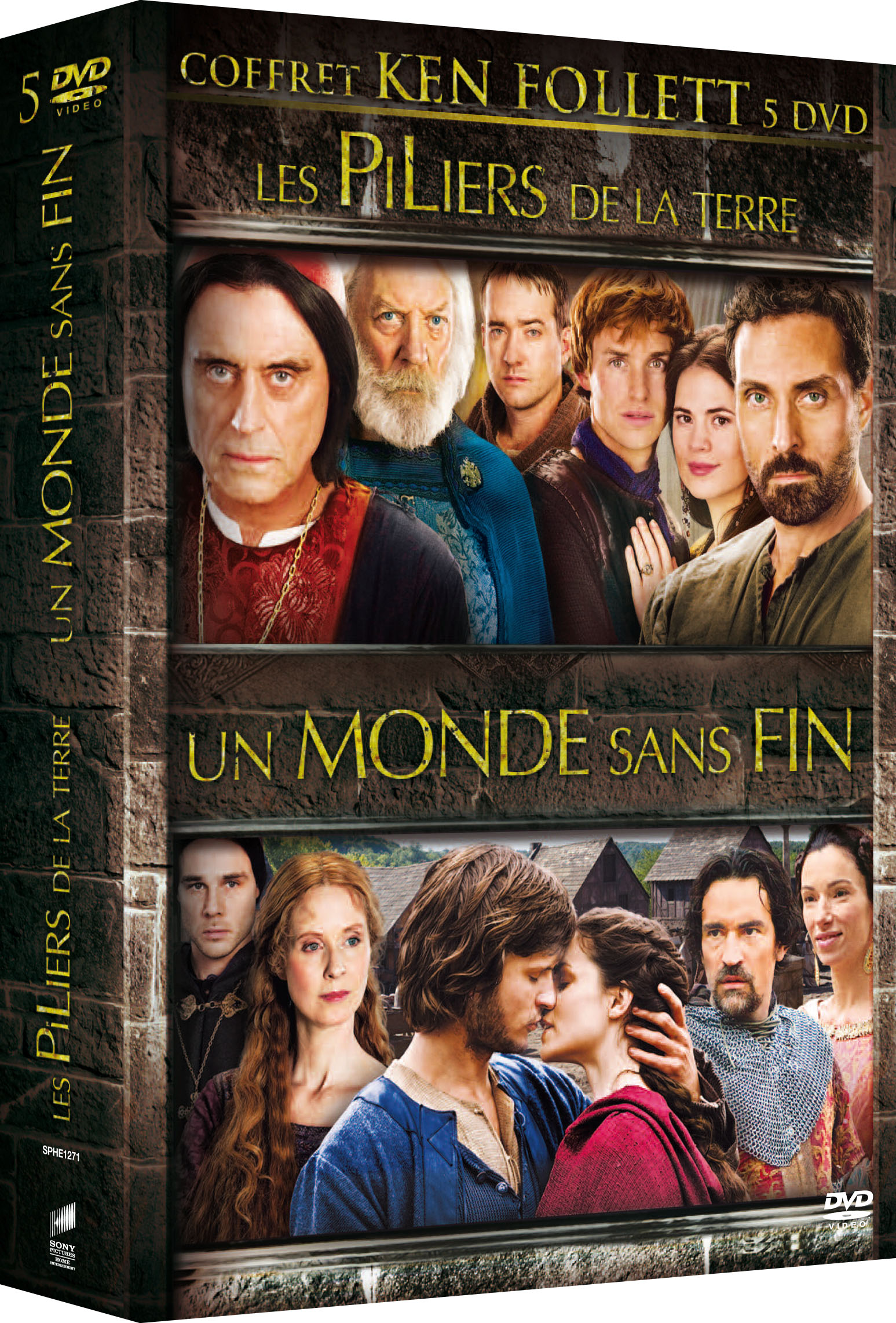 KEN FOLLETT - LES PILIERS DE LA TERRE + UN MONDE SANS FIN - 2 SERIES - 5  DVD - ESC Editions & Distribution